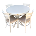  میز و صندلی ناهار خوری مدل SM29 - سفید - گرد