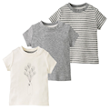  تی شرت نوزادی کد GC01 مجموعه 3 عددی - طوسی - سفید - طرح دار