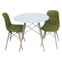  میز و صندلی ناهار خوری مدل m1189 - سفید سبز - گرد