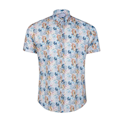 پیراهن مردانه کد 165215 - آبی قهوه ای - آستین کوتاه - طرح هاوایی