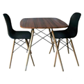  میز و صندلی ناهار خوری مدلm123 - مشکی قهوه ای - مربع