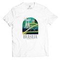  تی شرت آستین کوتاه طرح برزیل مدل 330208 - سفید سبز سرمه ای
