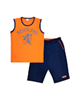  لباس مردانه - ست تاپ و شلوارک مردانه پندار طرح Nederland کد C1 -نارنجی سرمه ای
