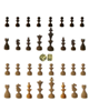  - مهره شطرنج کد W-m4 مجموعه 32 عددی به همراه دو عدد تاس