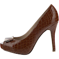 کفش زنانه مدل07094-TA -قهوه ای شکلاتی - مواد مصنوعی - پاشنه بلند