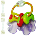  دندان گیر و جغجغه مدل Toys Wordهمراه2عدد قفل کابینت مدل ایمن ساز
