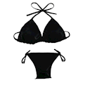 مایو زنانه مدل Bikini Charcoal کد T634 - مشکی - شبرنگ طرح دار