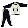  ست تی شرت و شلوار نوزادی پسرانه مدل یاشار کد 009 - مشکی سفید