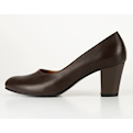 کفش پاشنه بلند زنانه مدل  PW1016 - قهوه‌ای -چرم طبیعی -طرح فلوتر