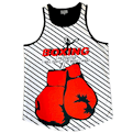  تاپ ورزشی مردانه مدل boxing کد 209 - سفیدمشکی قرمز