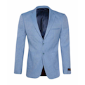  کت تک مردانه کد brb57-1 - آبی سفید - یقه انگلیسی - طرح راه‌راه