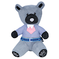  عروسک خرس مهربون - طوسی آبی